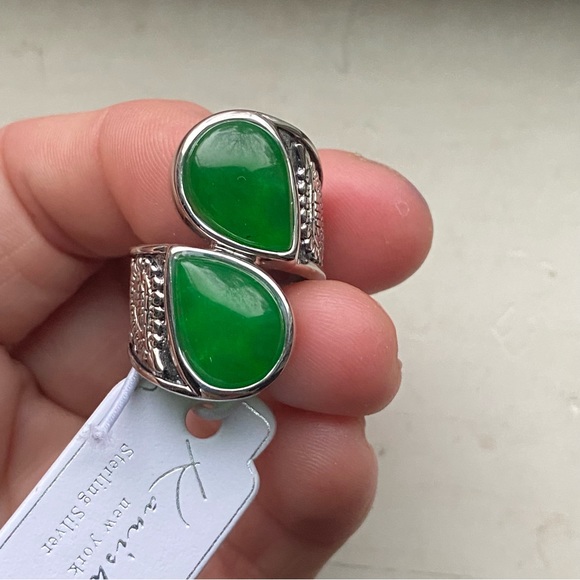 Jade sterling ring - Picture 11 of 13